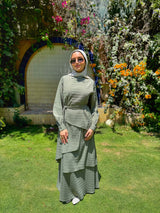 Accordion Layers Dress - Olive