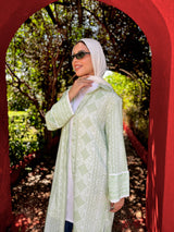 Patterned  Linen Shirt - Green