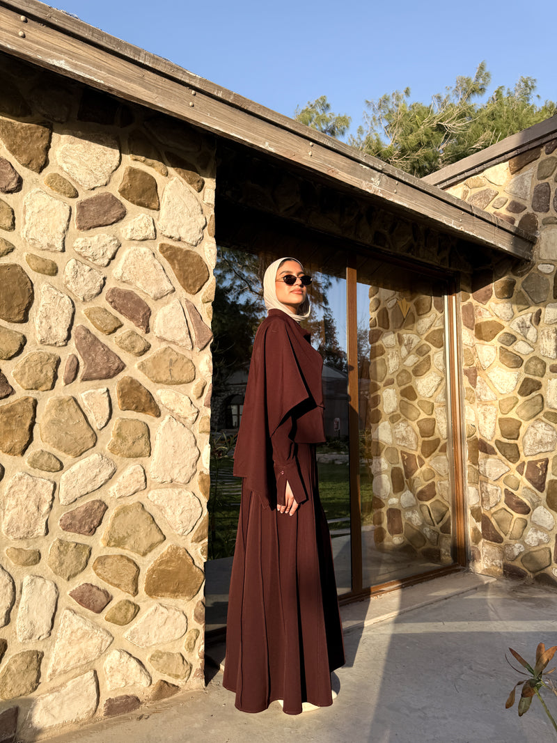 Tuck Detailed Skirt - Brown
