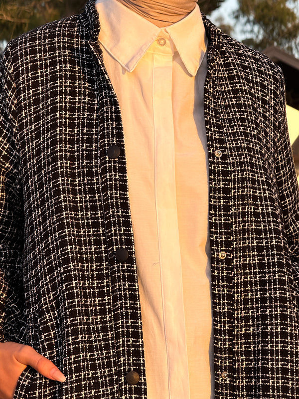 Tweed Casual Jacket - Black*White