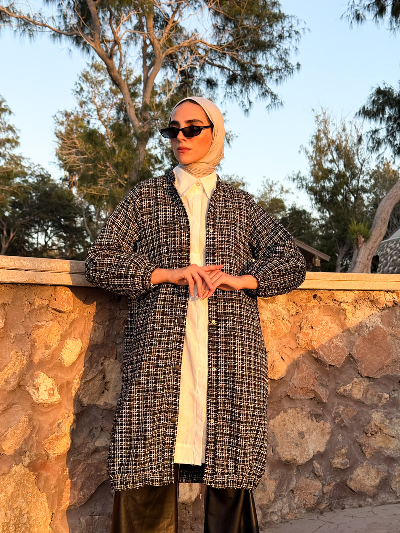 Tweed Casual Jacket - Black*White