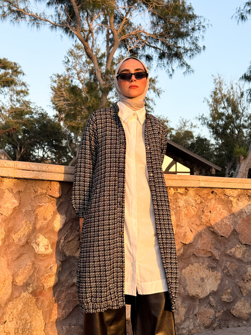 Tweed Casual Jacket - Black*White