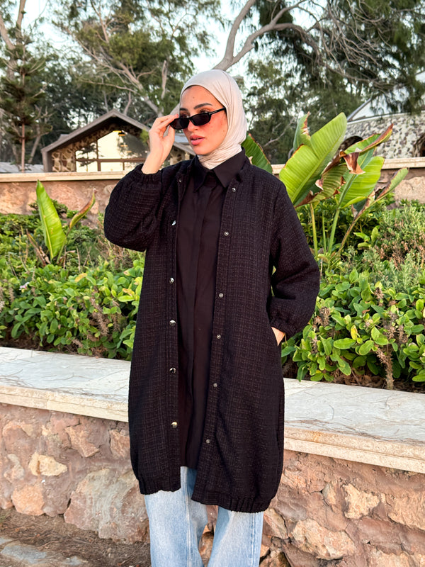 Tweed Casual Jacket - Black