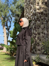 Gabardine Flowy Skirt - Black