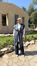 Leather Vest - Dark Blue