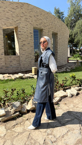 Leather Vest - Dark Blue
