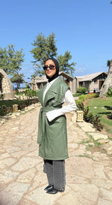 Leather Vest - Olive