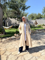 Asymmetric Gabardine Shirt - Beige