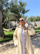 Asymmetric Gabardine Shirt - Beige