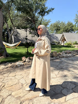 Asymmetric Gabardine Shirt - Beige