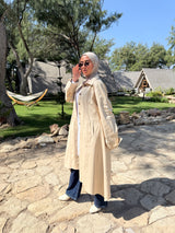 Asymmetric Gabardine Shirt - Beige