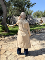 Asymmetric Gabardine Shirt - Beige