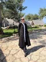 Asymmetric Gabardine Shirt - Black