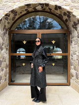 Organza Sleeves Coat - Black