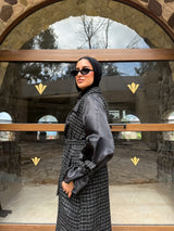 Organza Sleeves Coat - Black