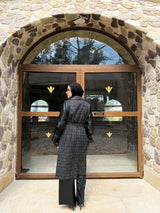 Organza Sleeves Coat - Black