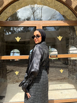 Organza Sleeves Coat - Black