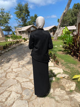 Suede Plain Skirt - Black