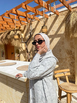 Cable-Knit Cardigan - Grey