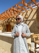 Cable-Knit Cardigan - Grey