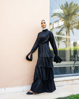 Metallic Layered Dress - Black