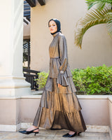 Metallic Layered Dress - Gold