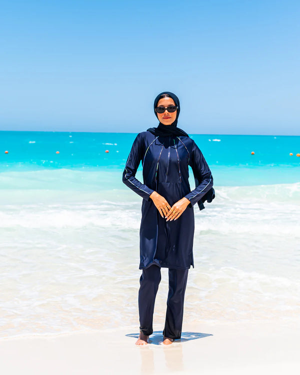 Piped Burkini - Blue