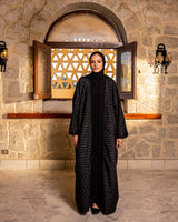 Squares Piped Kaftan - Black