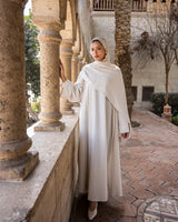 Strass Abaya With Wrap scarf - Beige