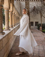 Strass Abaya With Wrap scarf - Beige