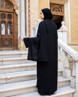 Strass Abaya With Wrap scarf - Black