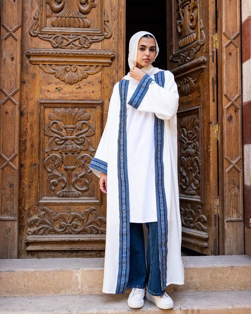 Traditional Kaftan - White*Blue