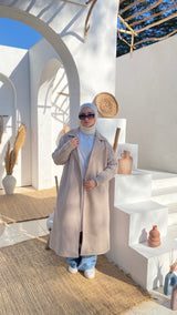 Wool Sleeves Coat - Beige